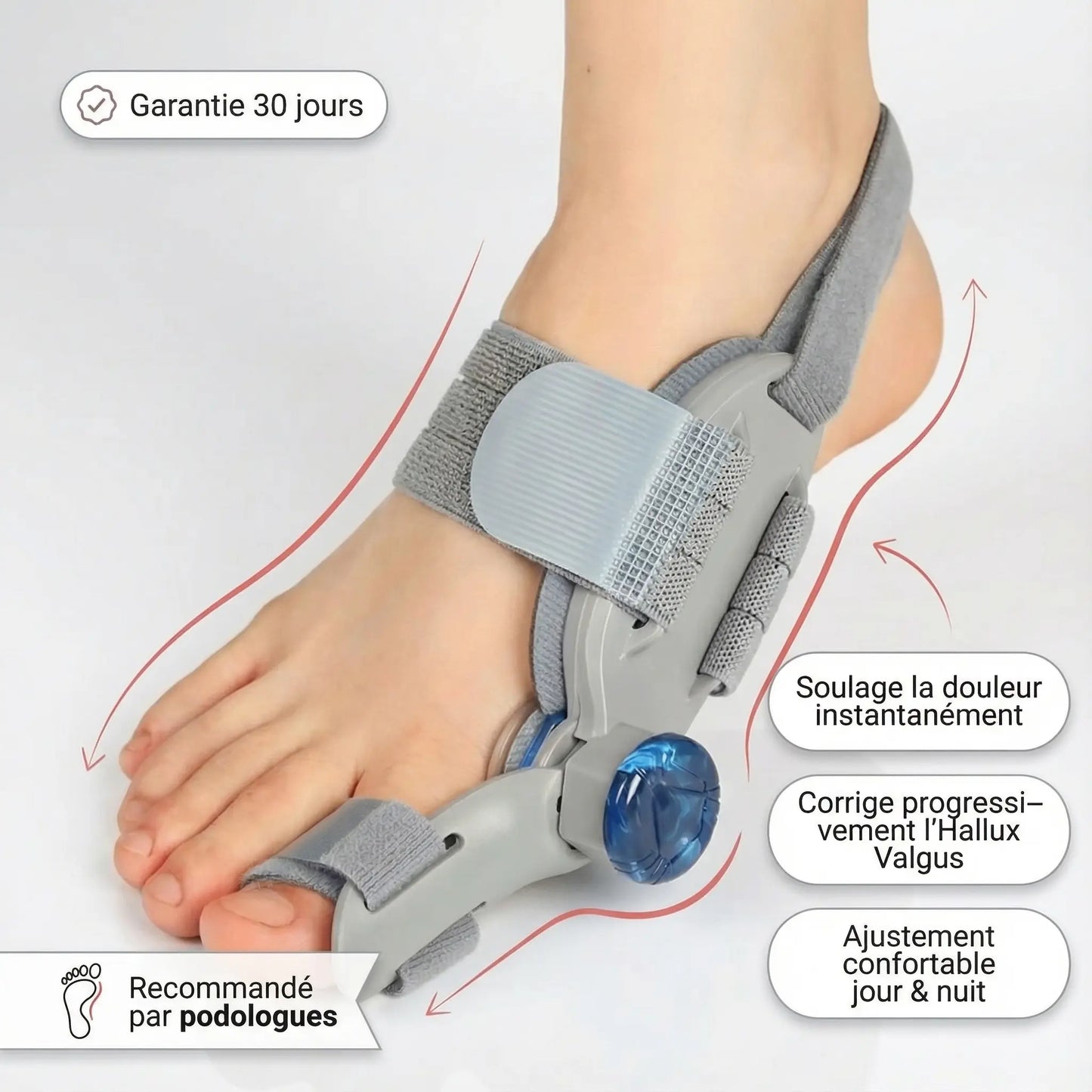 Halluflex™ Pro | Correcteur d'Oignon & Redresseur d'Orteil (Nuit)